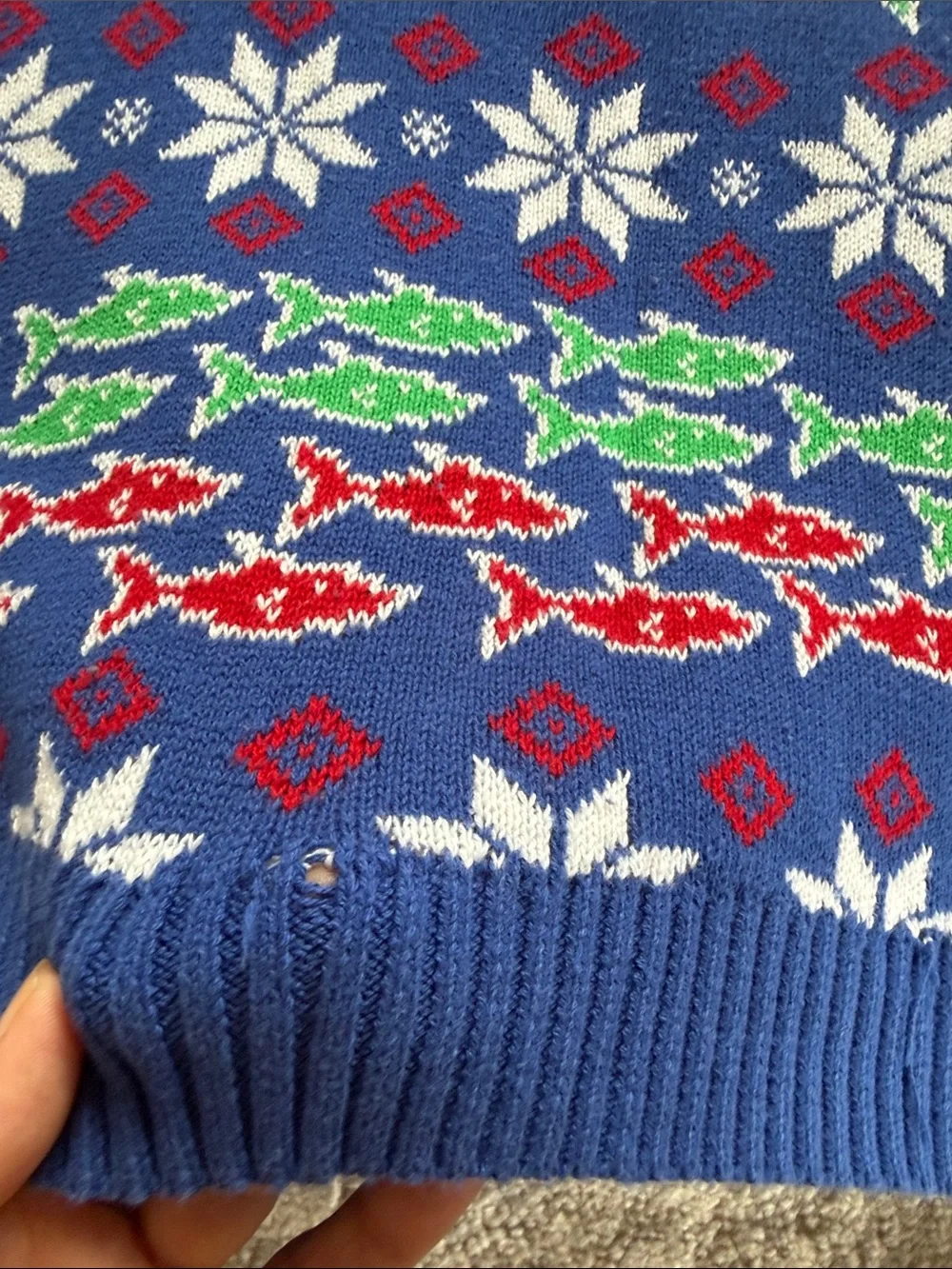 Shark Wreath Holiday Sweater - Blue